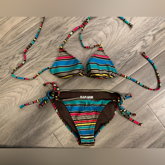 Cute rainbow, bikini set with gold trim - Picture 1 of 4